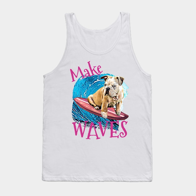 WAVES Bulldog Tank Top by Witty Things Designs